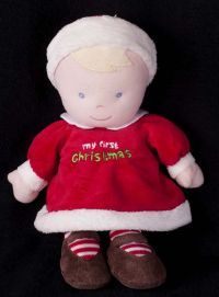 Carters Just One Year JOY My First Christmas Girl Doll Plush Lovey